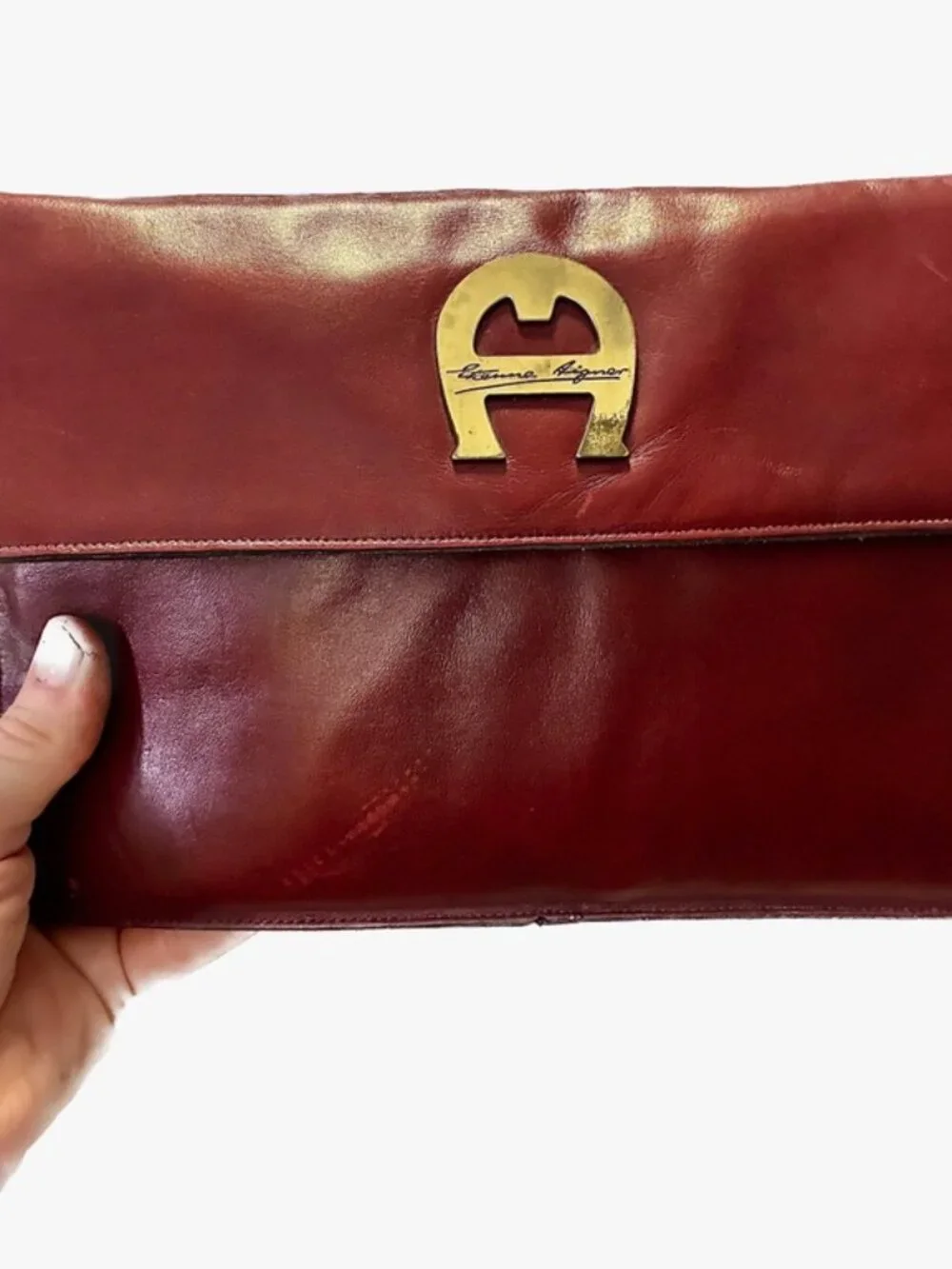 Convertible Clutch by Etienne Aigner in Oxblood